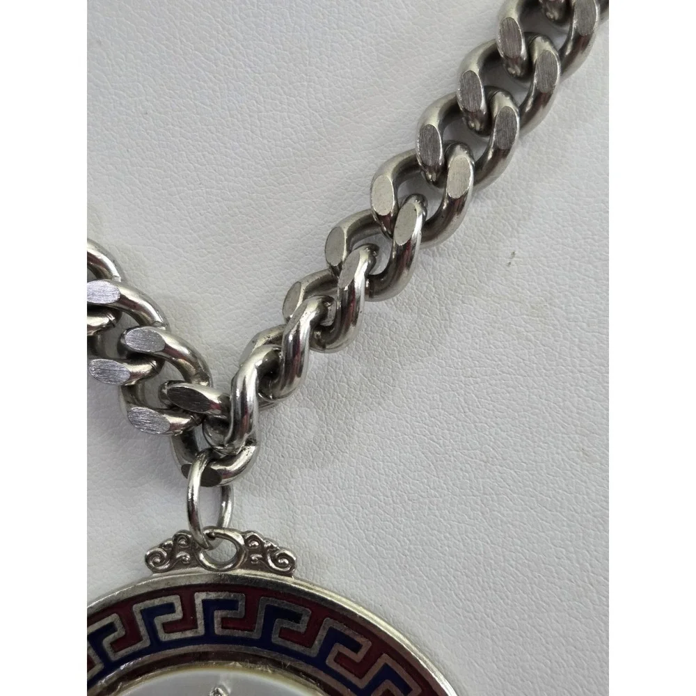 WW2 242nd Coast Artillery Military Crest Pendant Necklace Chain Coat of Arms